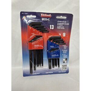Eklind Tool 10022 22 Piece Combination Short & Long Hex-L Hex Key Sets, USA